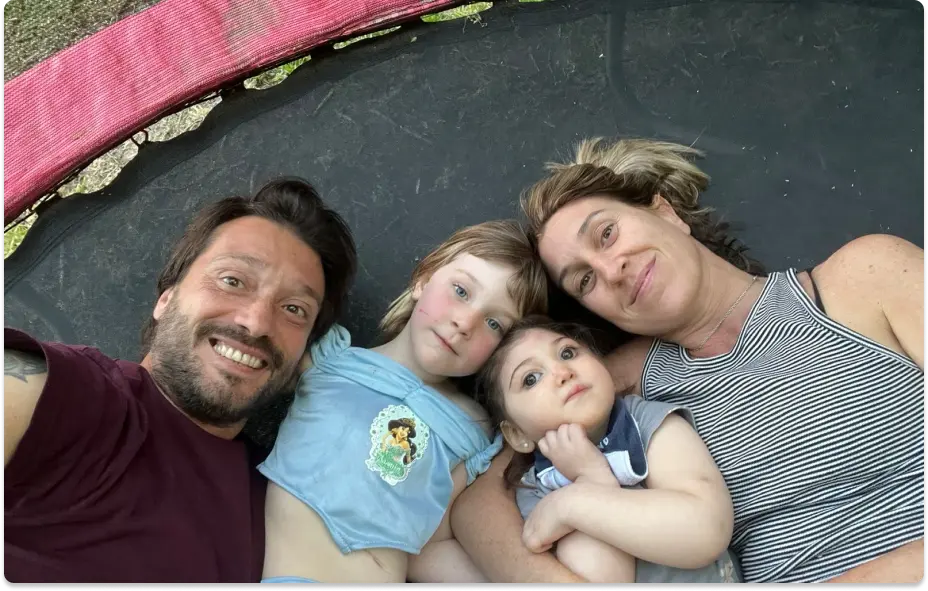 Paciente cask con su familia